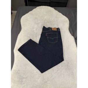 Levis 541 Premium Athletic Fit Straight Blue Denim Jeans 44x32  Pants Stretch